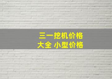 三一挖机价格大全 小型价格